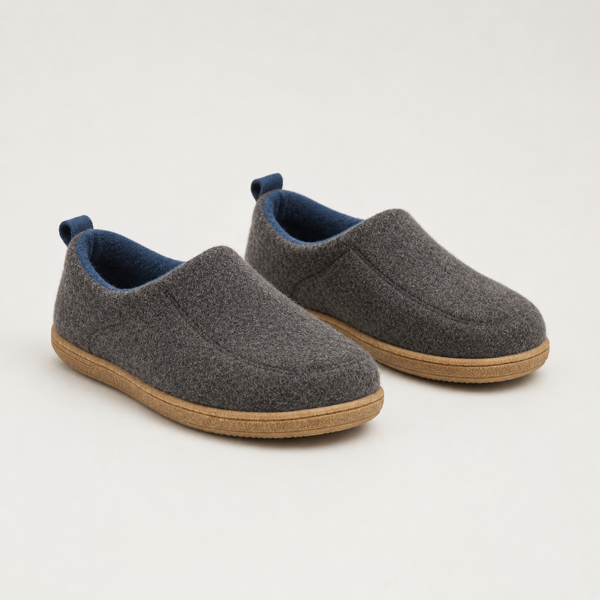 Unisex Slip-On House Slippers with Textured Upper and Lined Interior