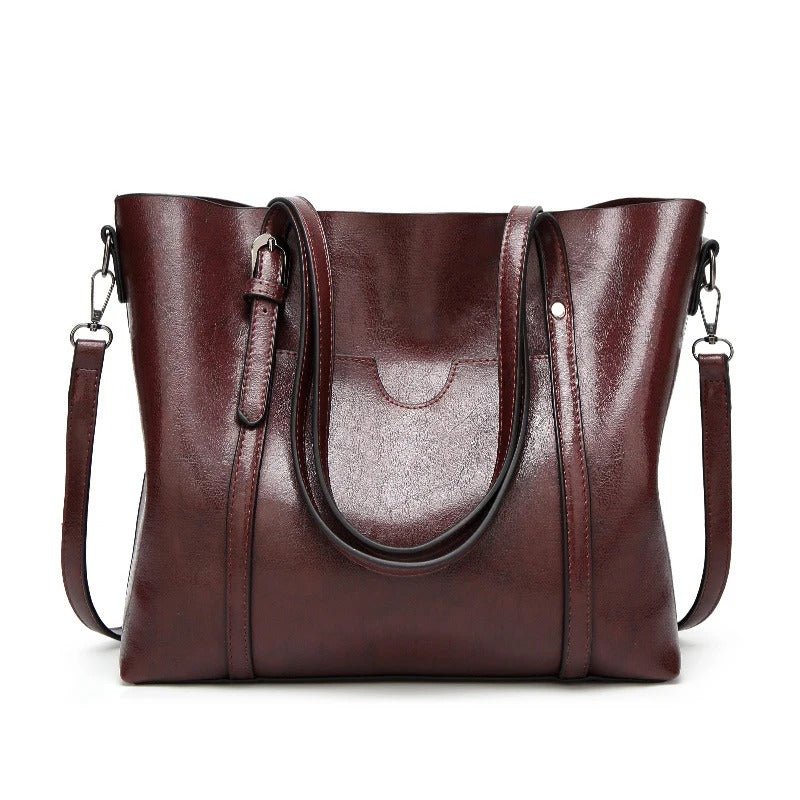 Women's Rectangular Tote Bag with Double Handles and Shoulder Strap
