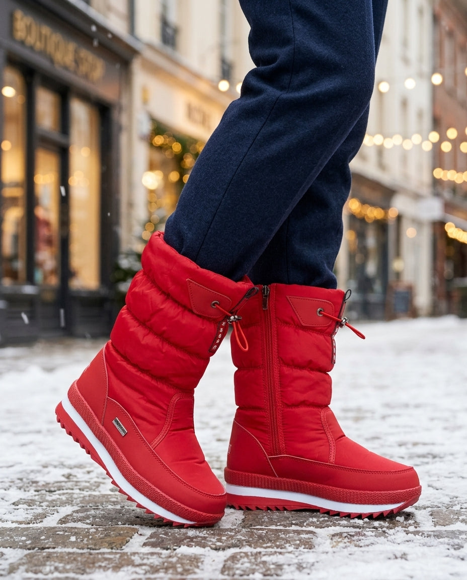 Women's Quilted Ankle Boots with Side Zipper and Toggle Opening