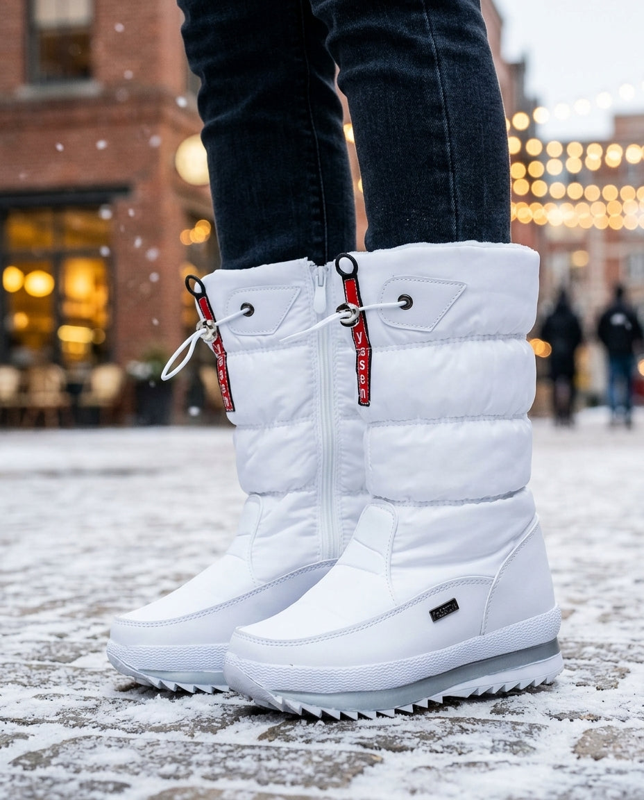 Women's Quilted Ankle Boots with Side Zipper and Toggle Opening