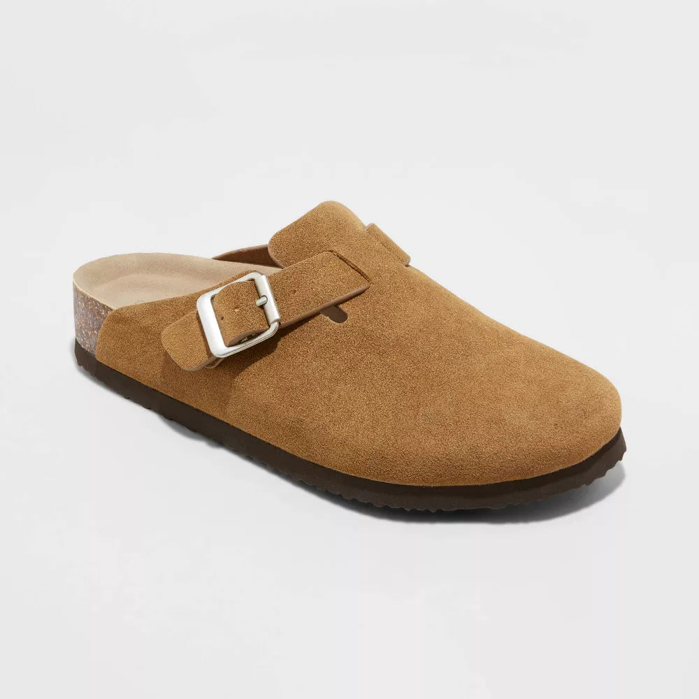 Unisex Closed-Toe Slip-On Clogs with Buckle Strap and Open Heel
