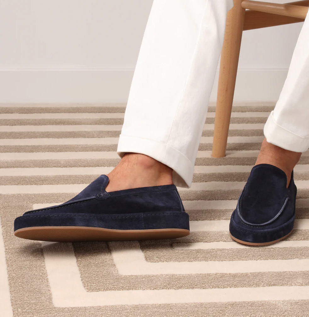 Men's Slip-On Loafers with Low Profile and Visible Seam Details
