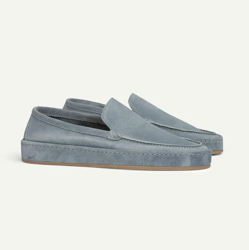 Men's Slip-On Loafers with Low Profile and Visible Seam Details