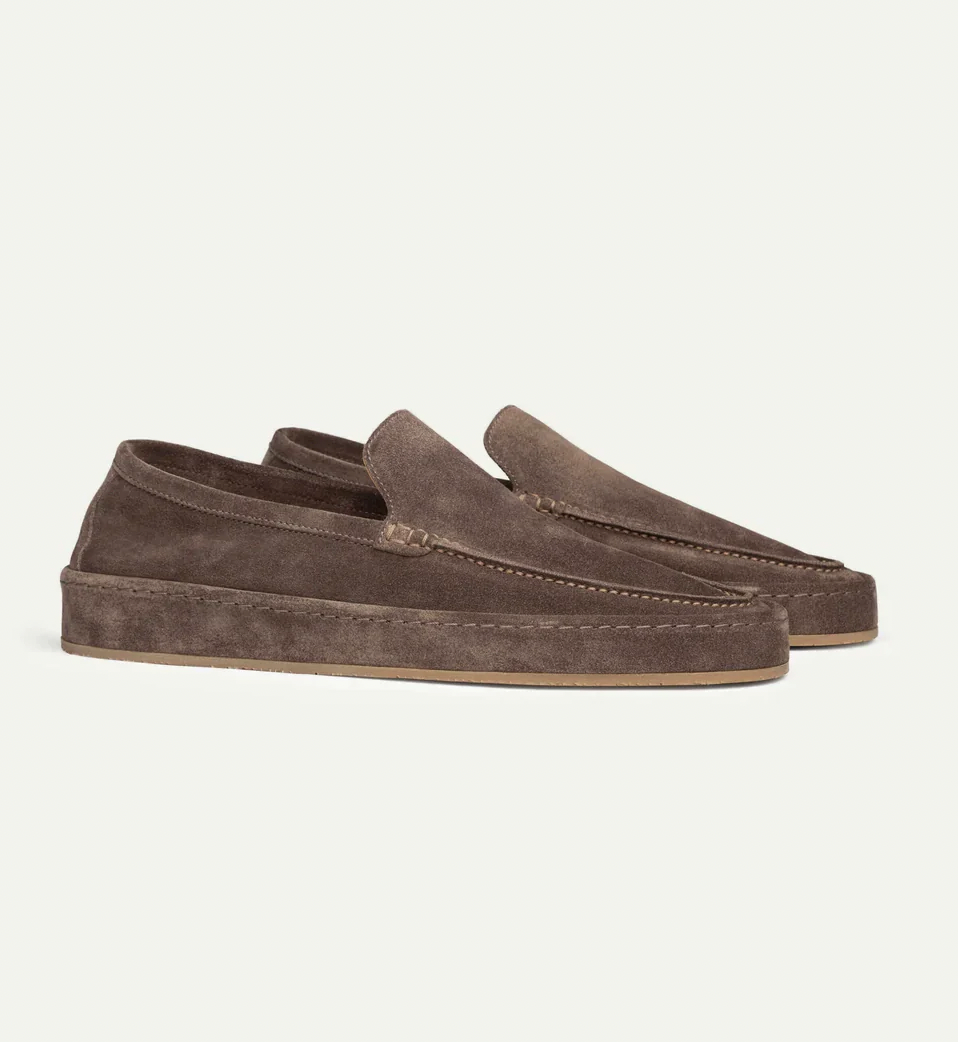 Men's Slip-On Loafers with Low Profile and Visible Seam Details