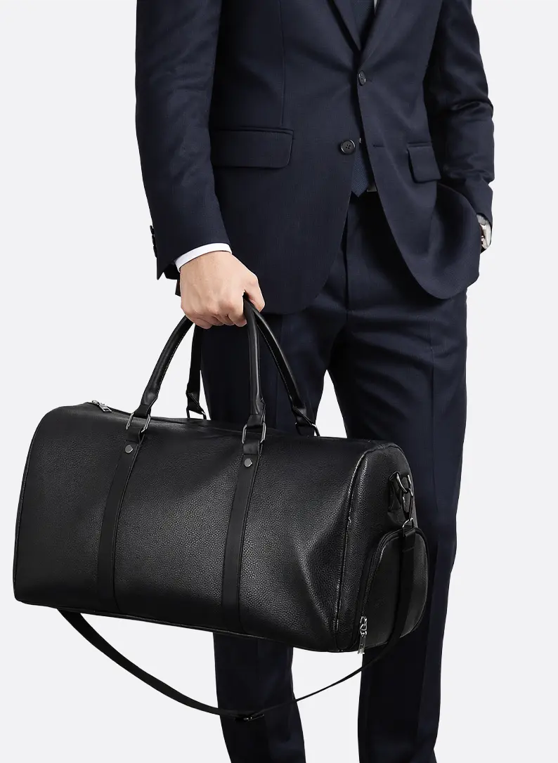 Unisex Travel Duffel Bag with Handles, Shoulder Strap and Compartments