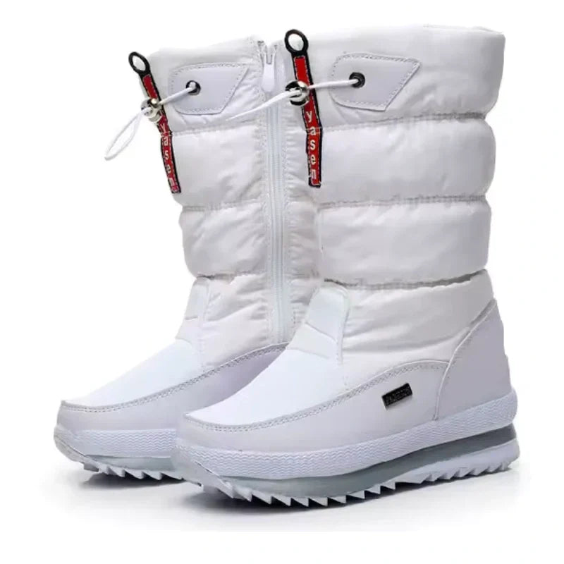 Women's Quilted-Shaft Boots with Zipper and Adjustable Toggle Opening