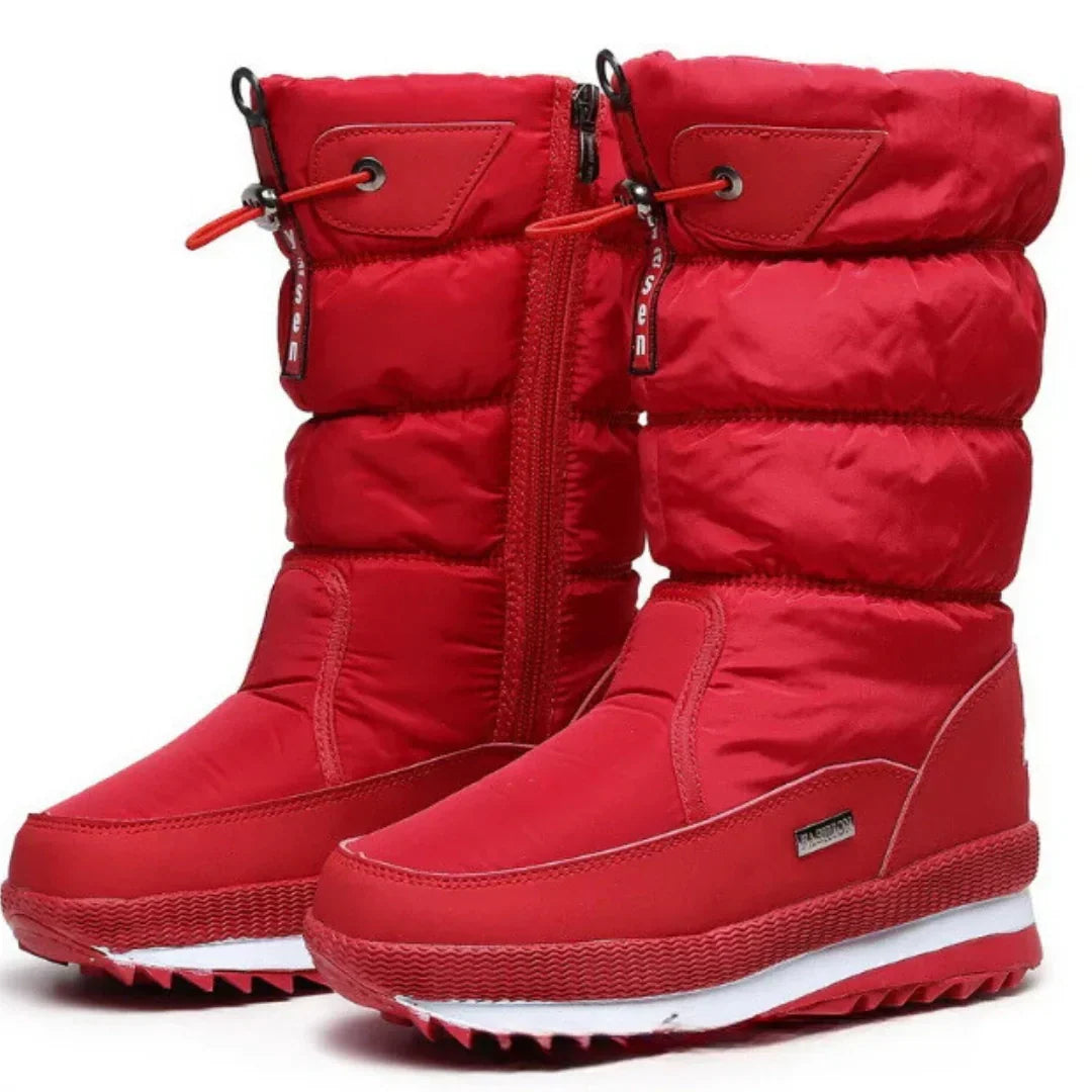 Women's Quilted-Shaft Boots with Zipper and Adjustable Toggle Opening