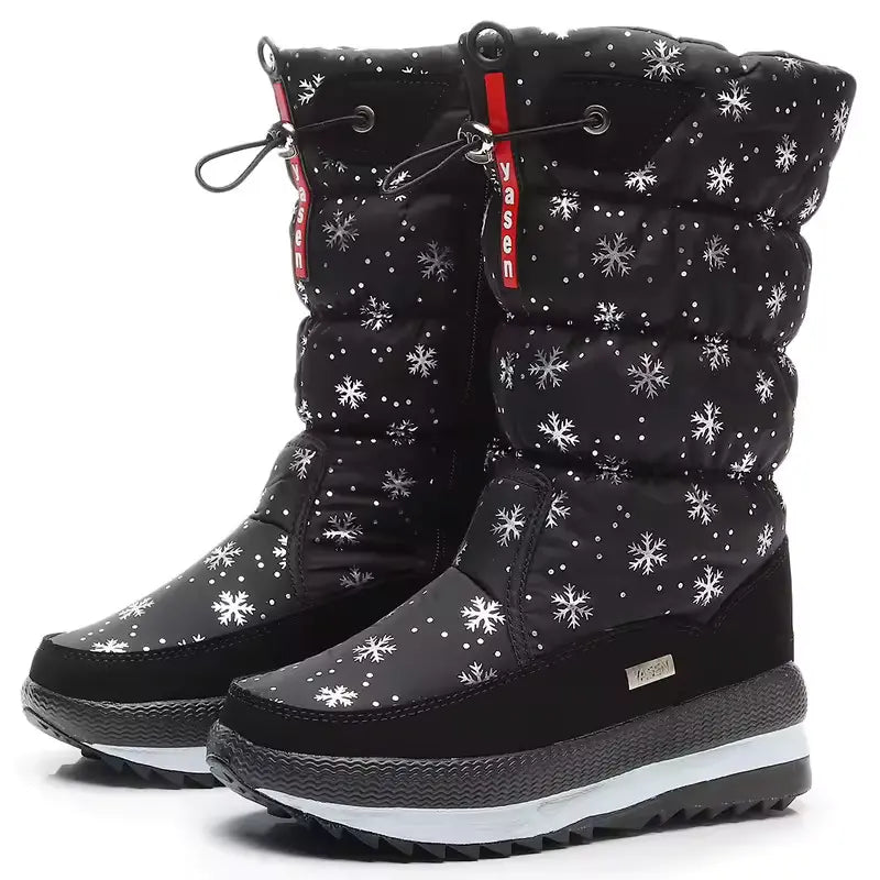 Women's Quilted-Shaft Boots with Zipper and Adjustable Toggle Opening