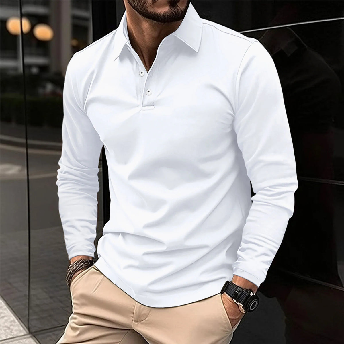 Men's Smart Long-Sleeved Polo