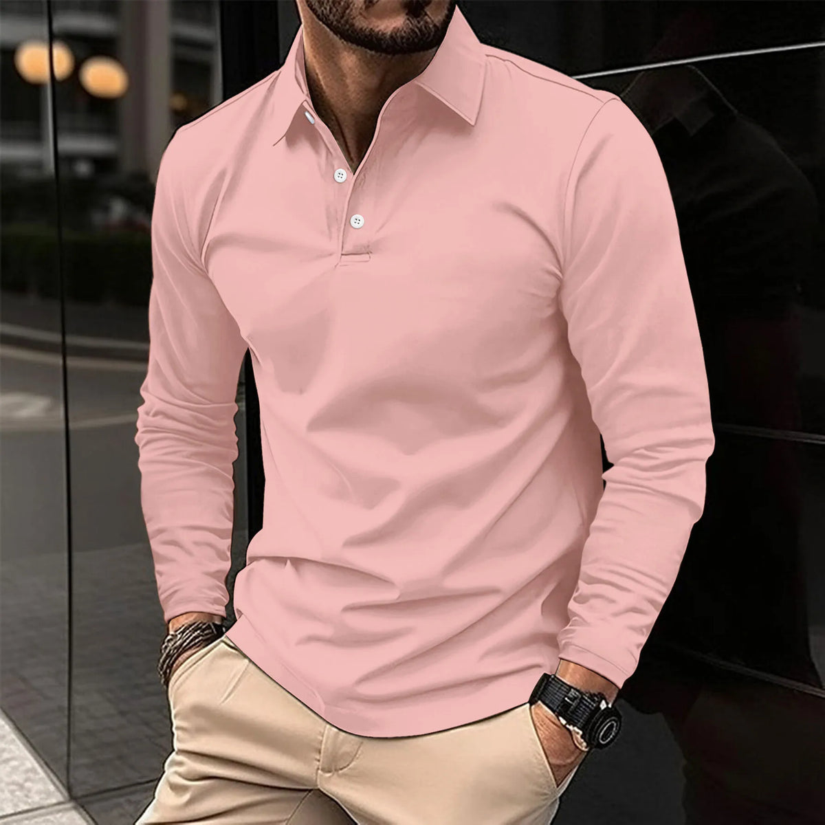 Men's Smart Long-Sleeved Polo