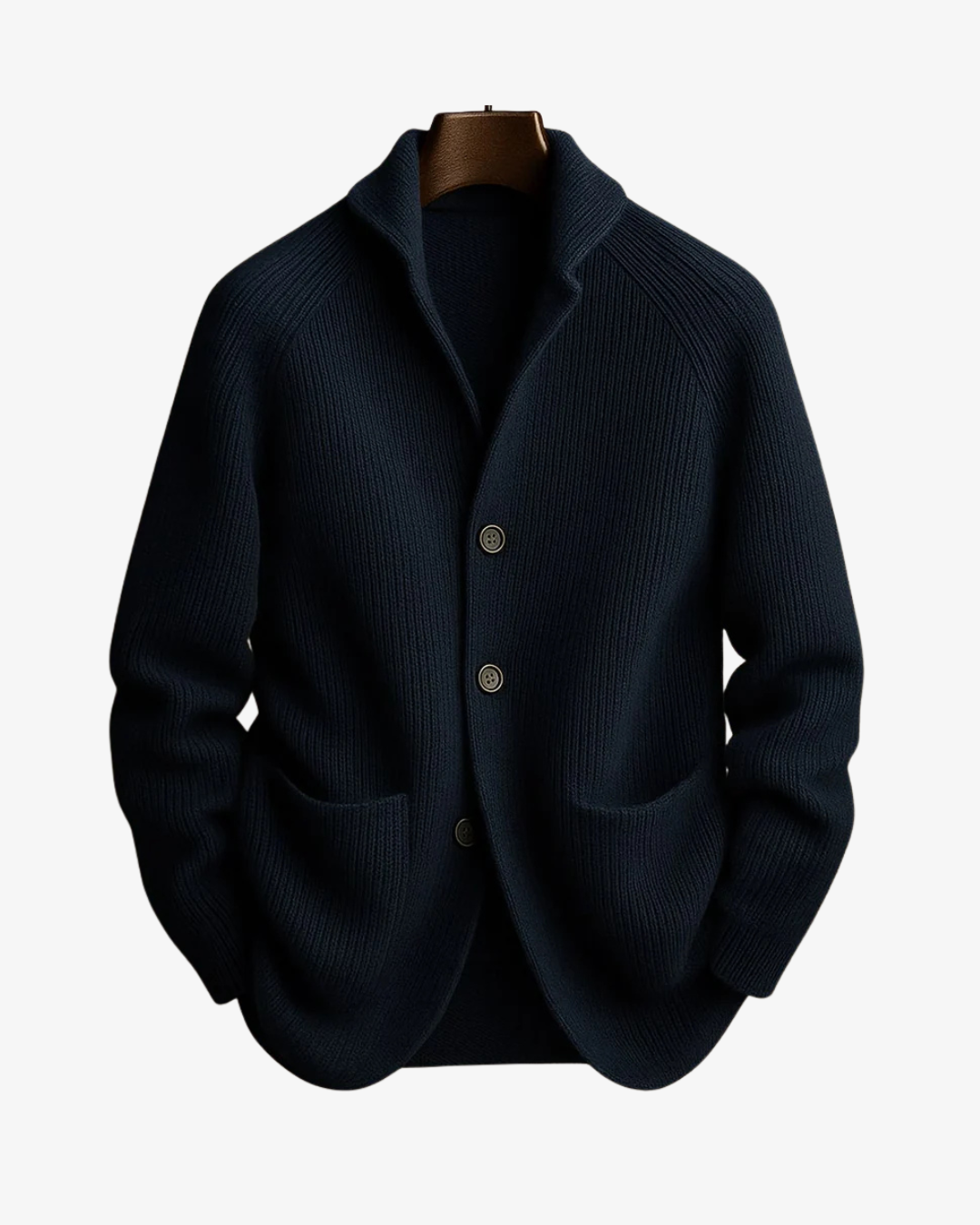 Men's Button-Front Jacket with Lapel Collar
