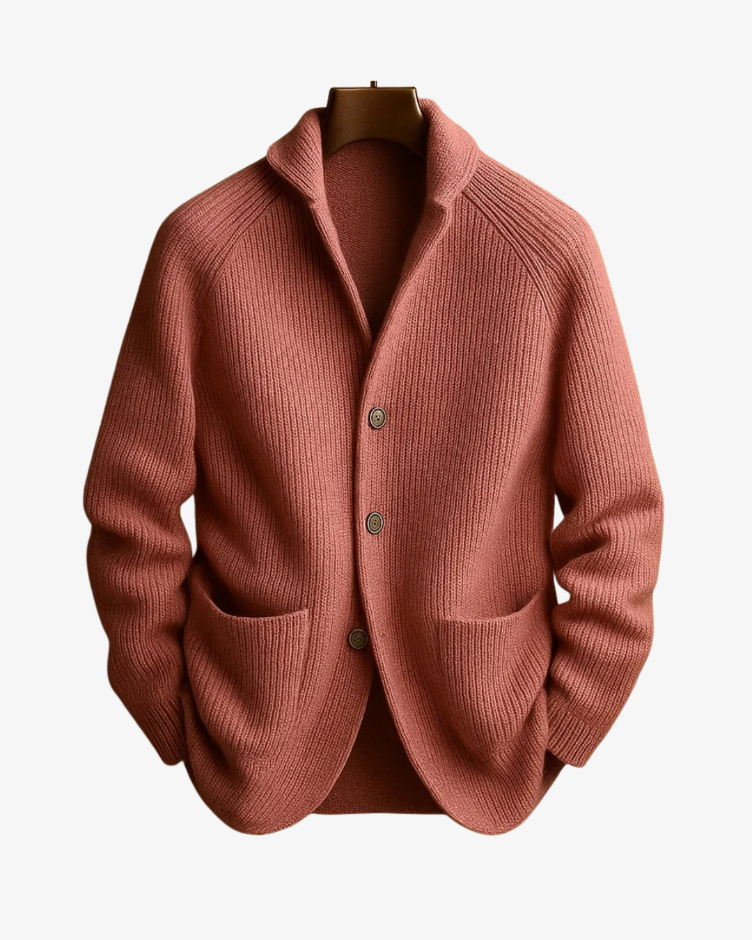 Men's Button-Front Jacket with Lapel Collar