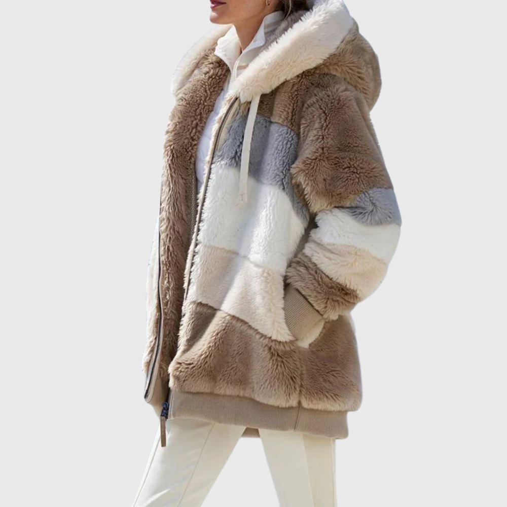 Women's Hooded Textured Jacket with Front Pockets