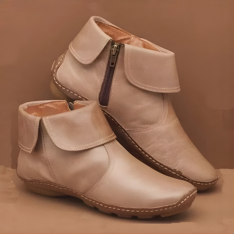 Women's Side-Zip Ankle Boots with Stitched Panel Details