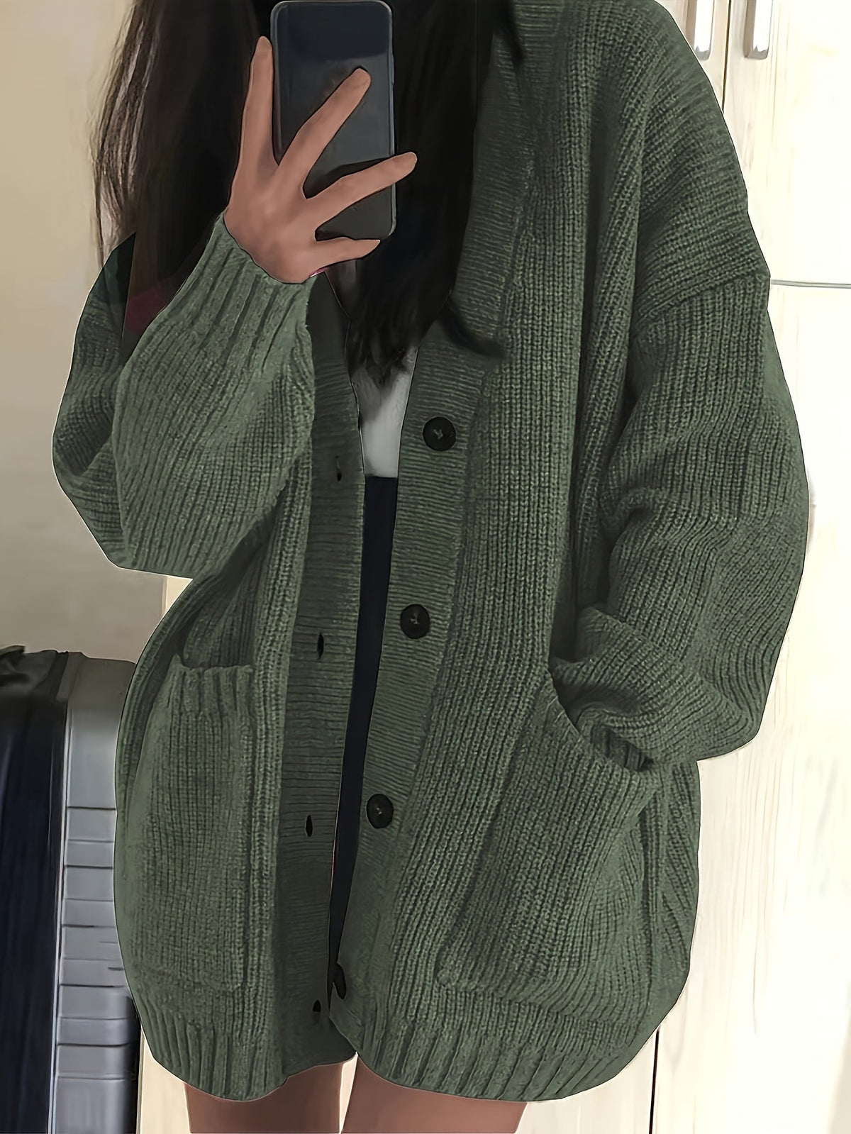 Women's Relaxed Button-Front Cardigan