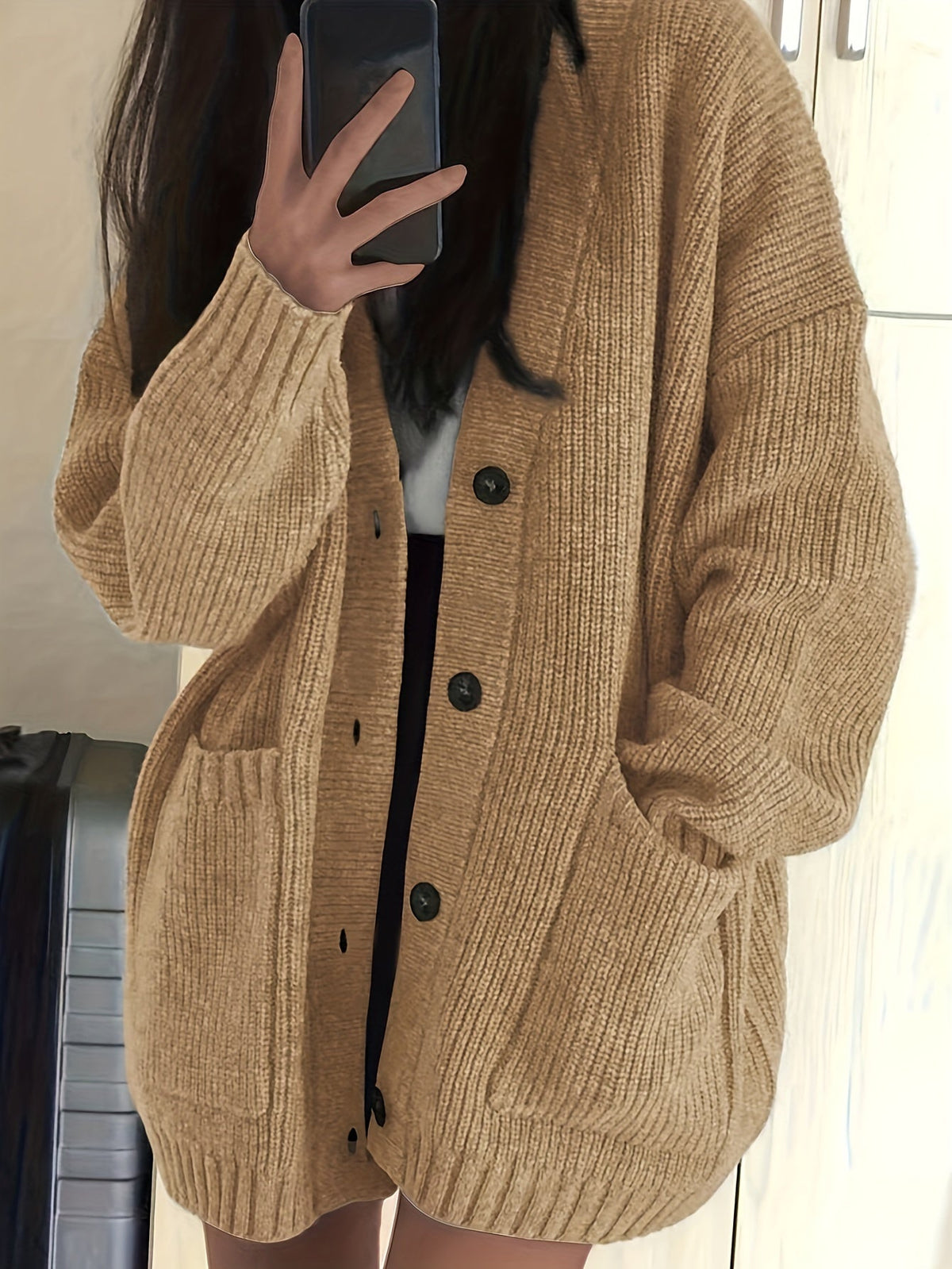 Women's Relaxed Button-Front Cardigan