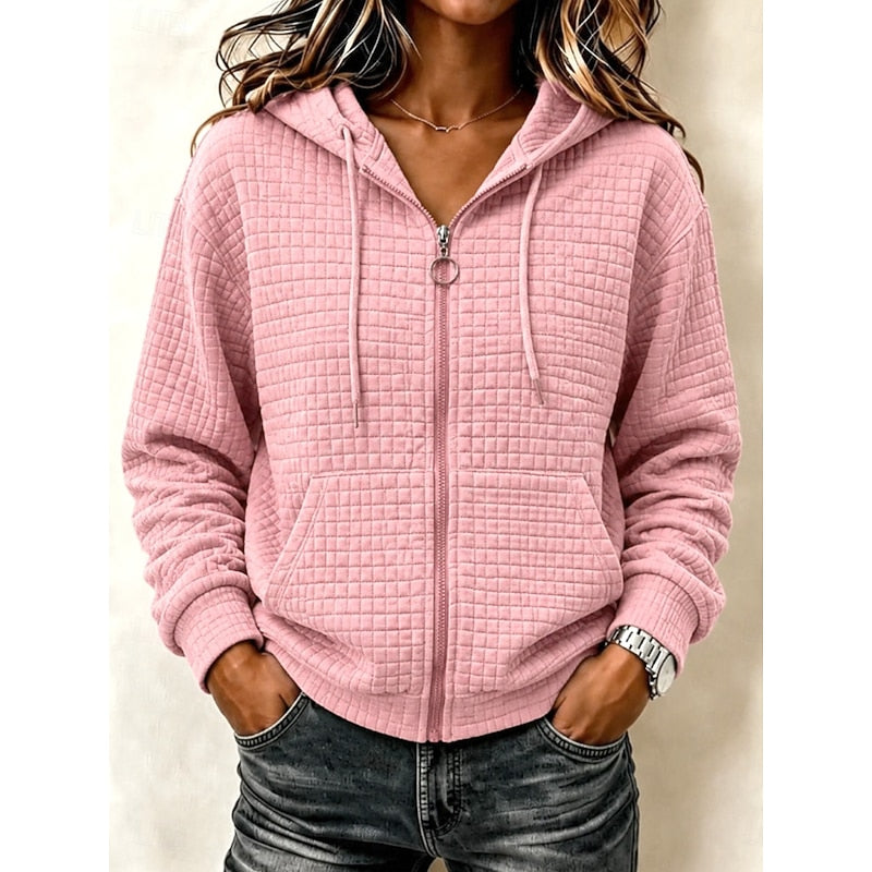 Women's Textured Zip-Up Hoodie