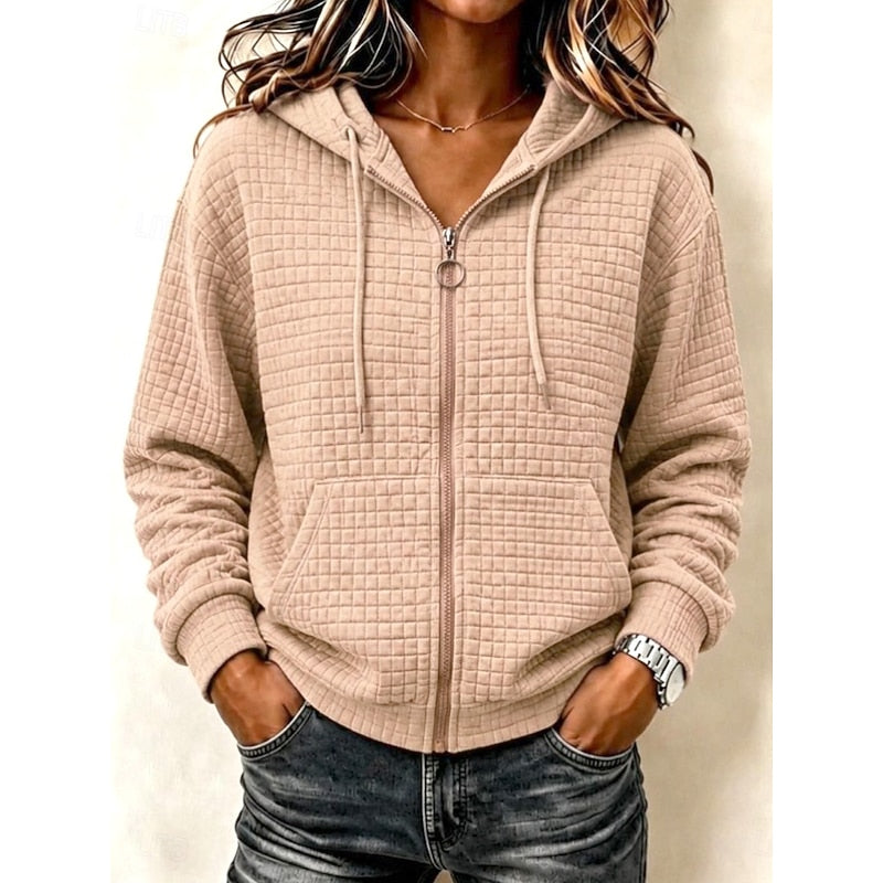 Women's Textured Zip-Up Hoodie