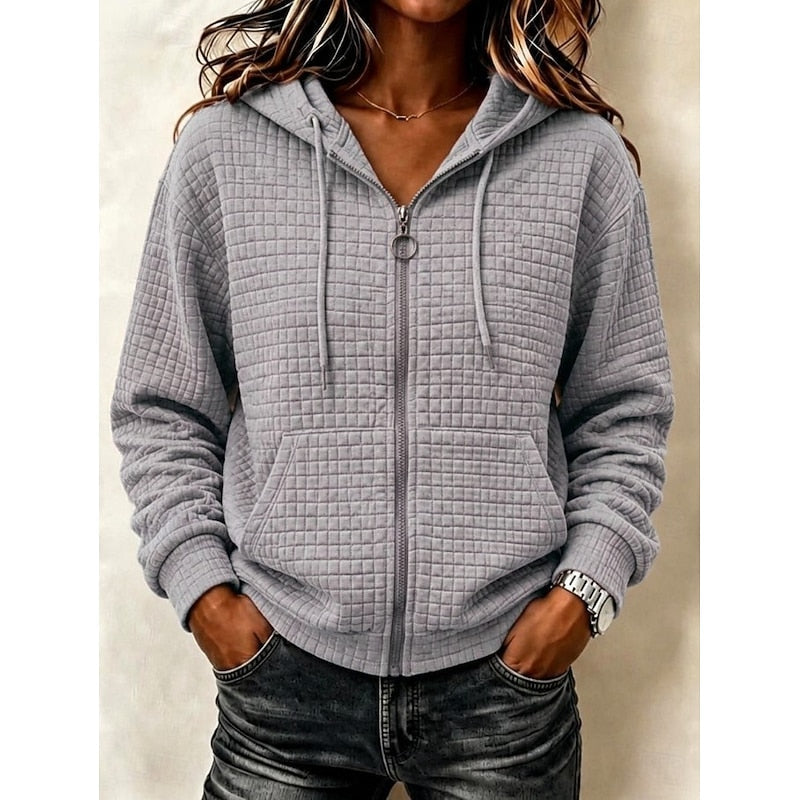 Women's Textured Zip-Up Hoodie