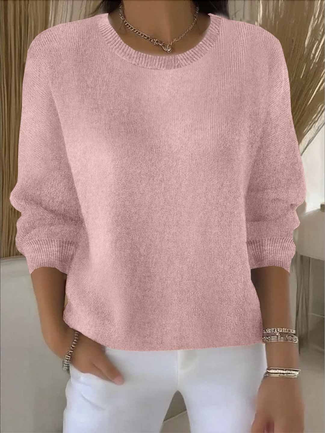 Women's Relaxed Round-Neck Knit Sweater