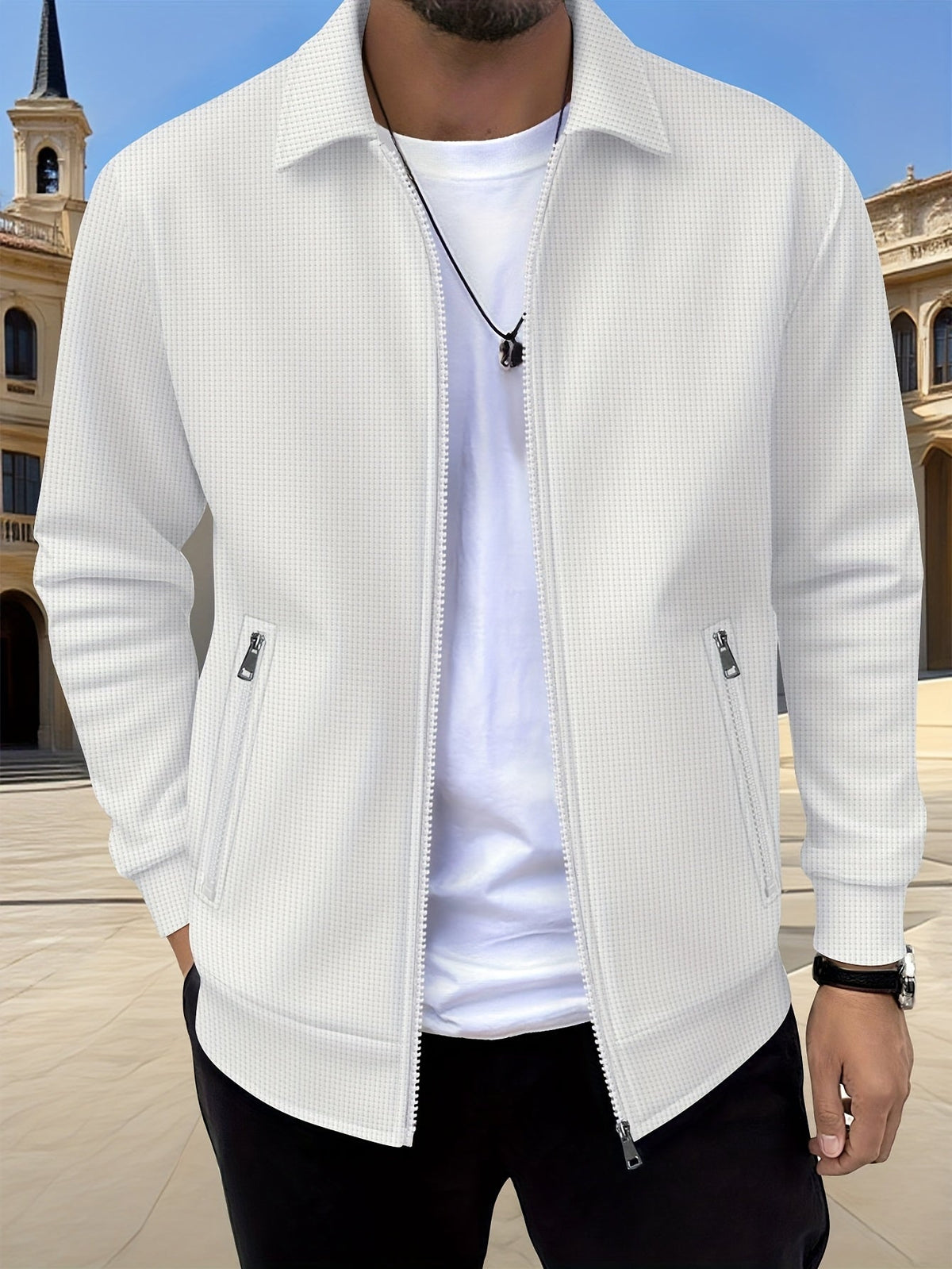 Men's Textured Zip Jacket