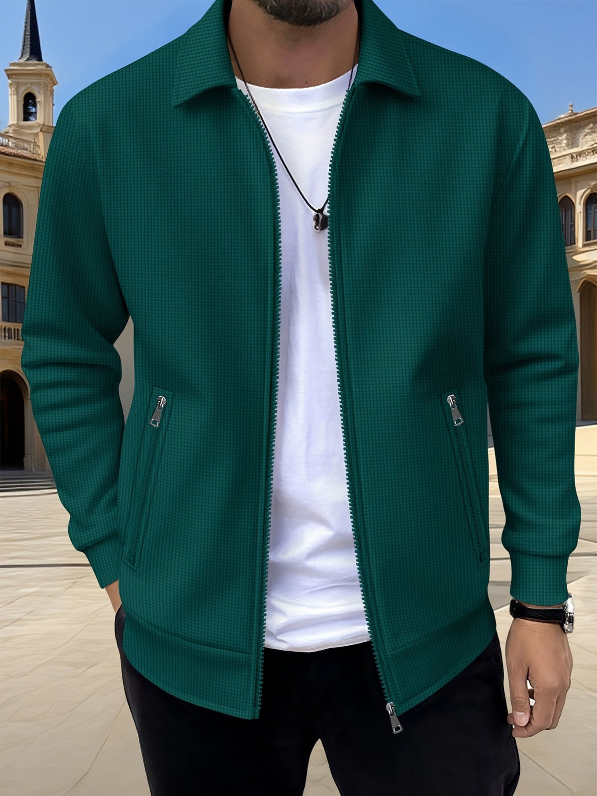 Men's Textured Zip Jacket