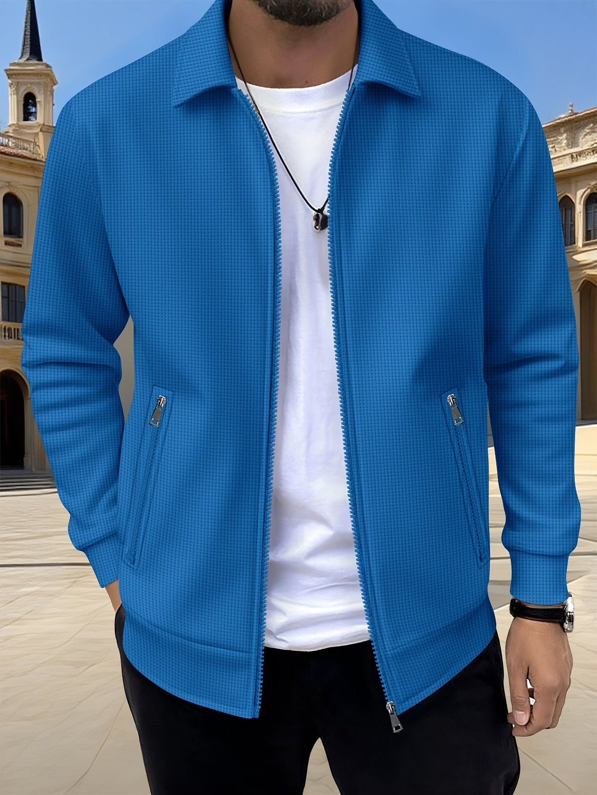 Men's Textured Zip Jacket