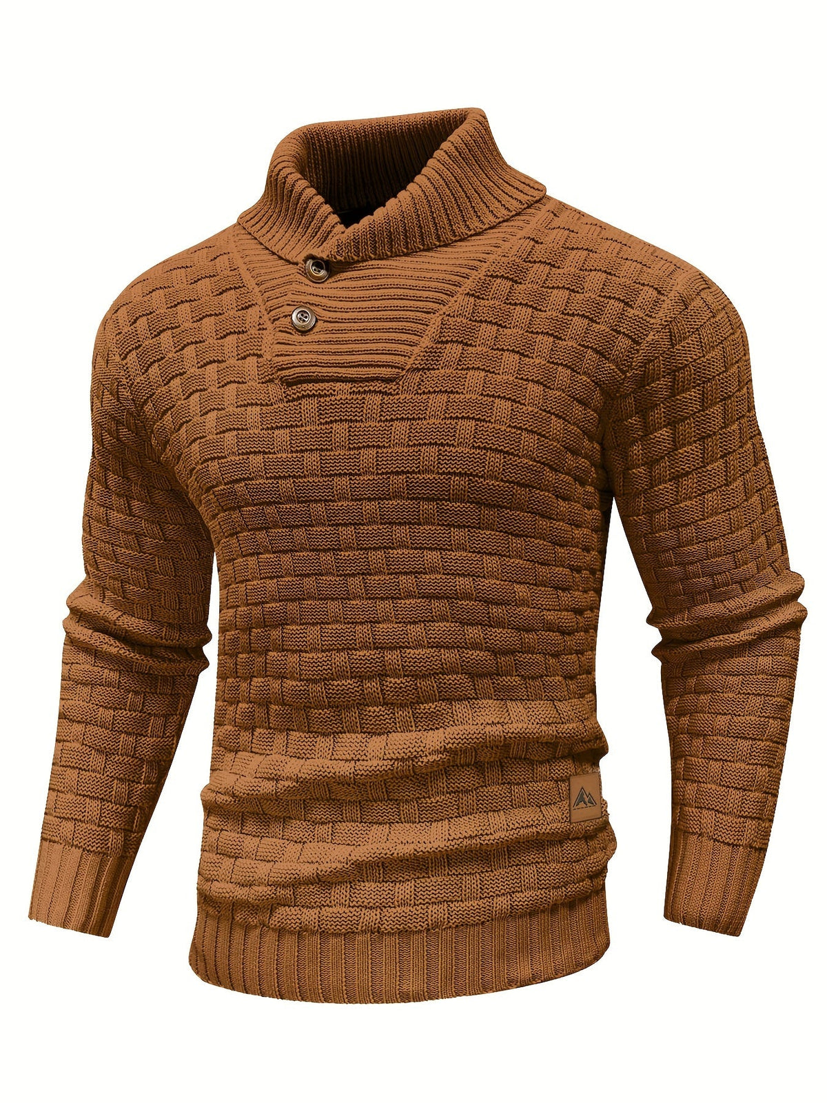 Men's Textured Shawl-Collar Sweater