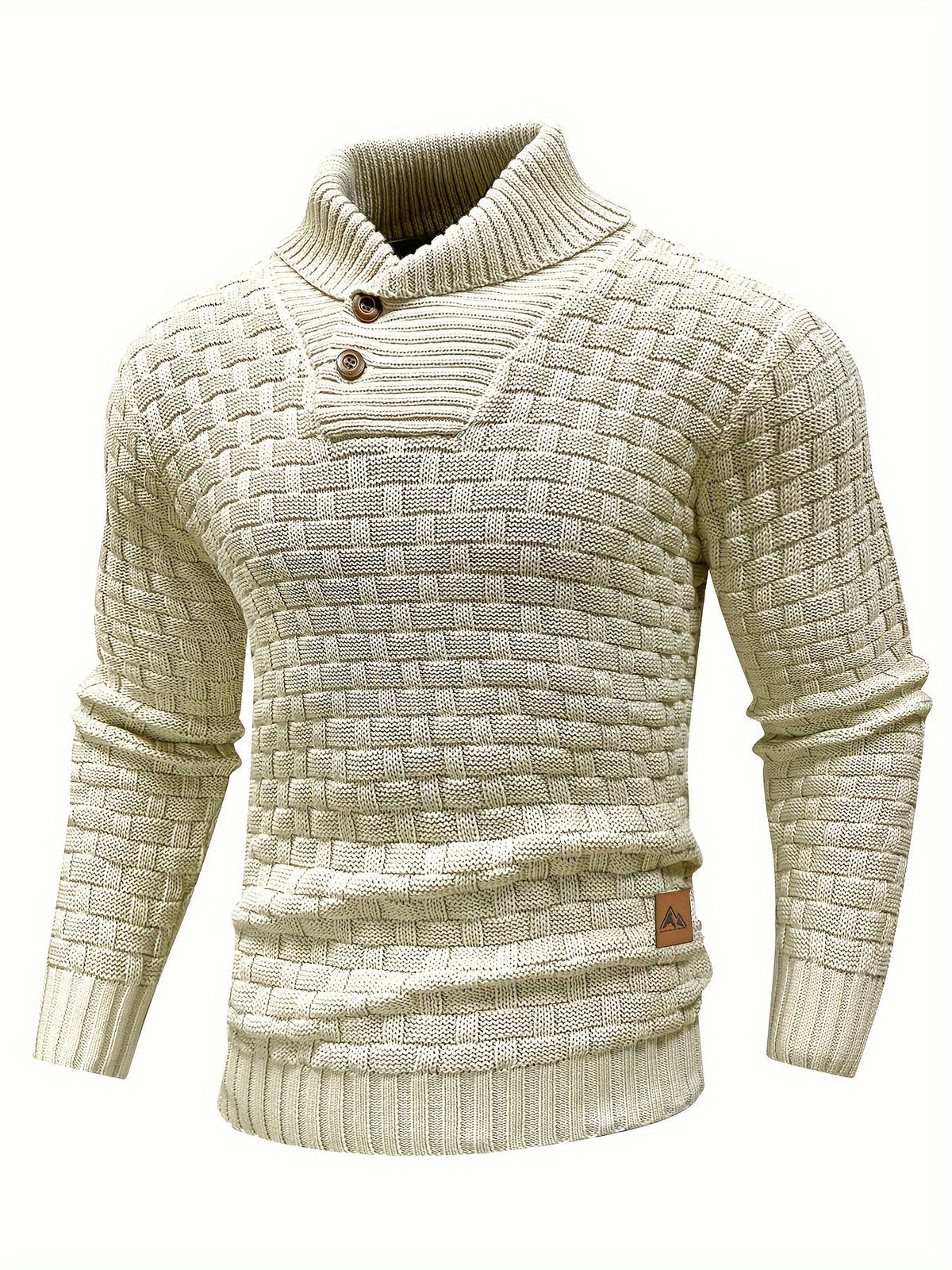 Men's Textured Shawl-Collar Sweater