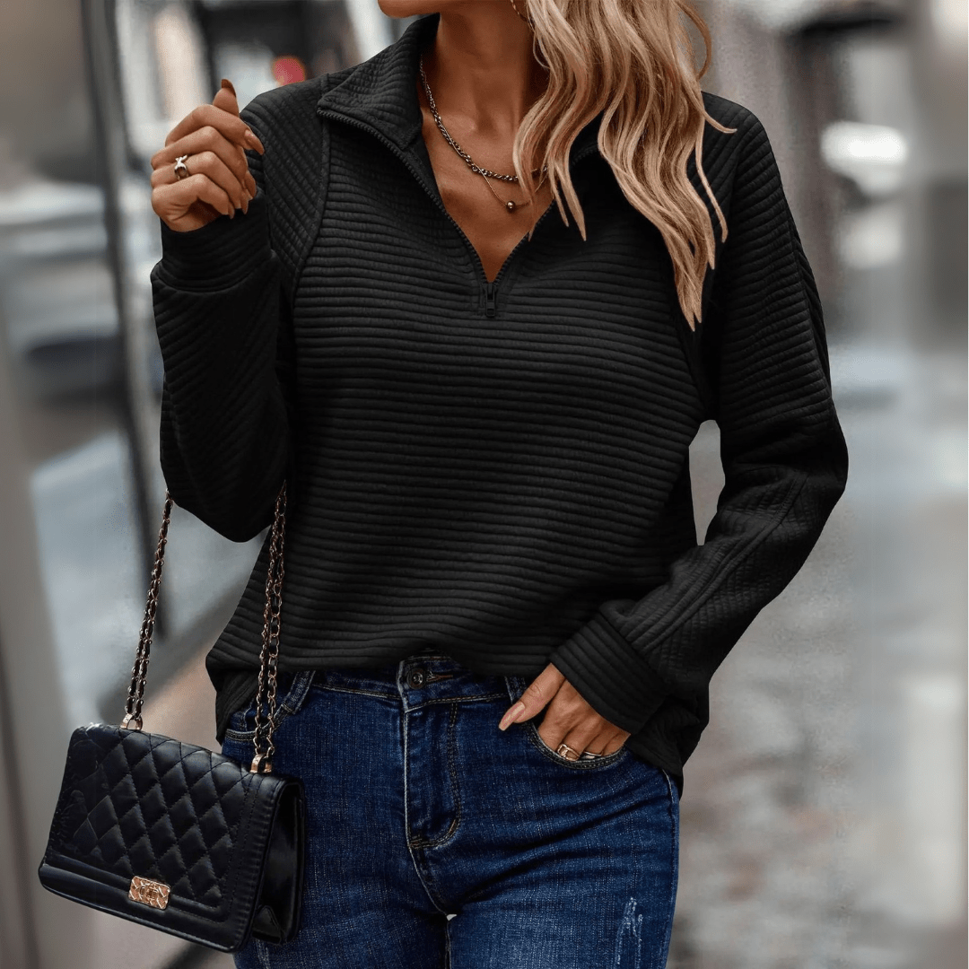 Women's Ribbed Half-Zip Pullover