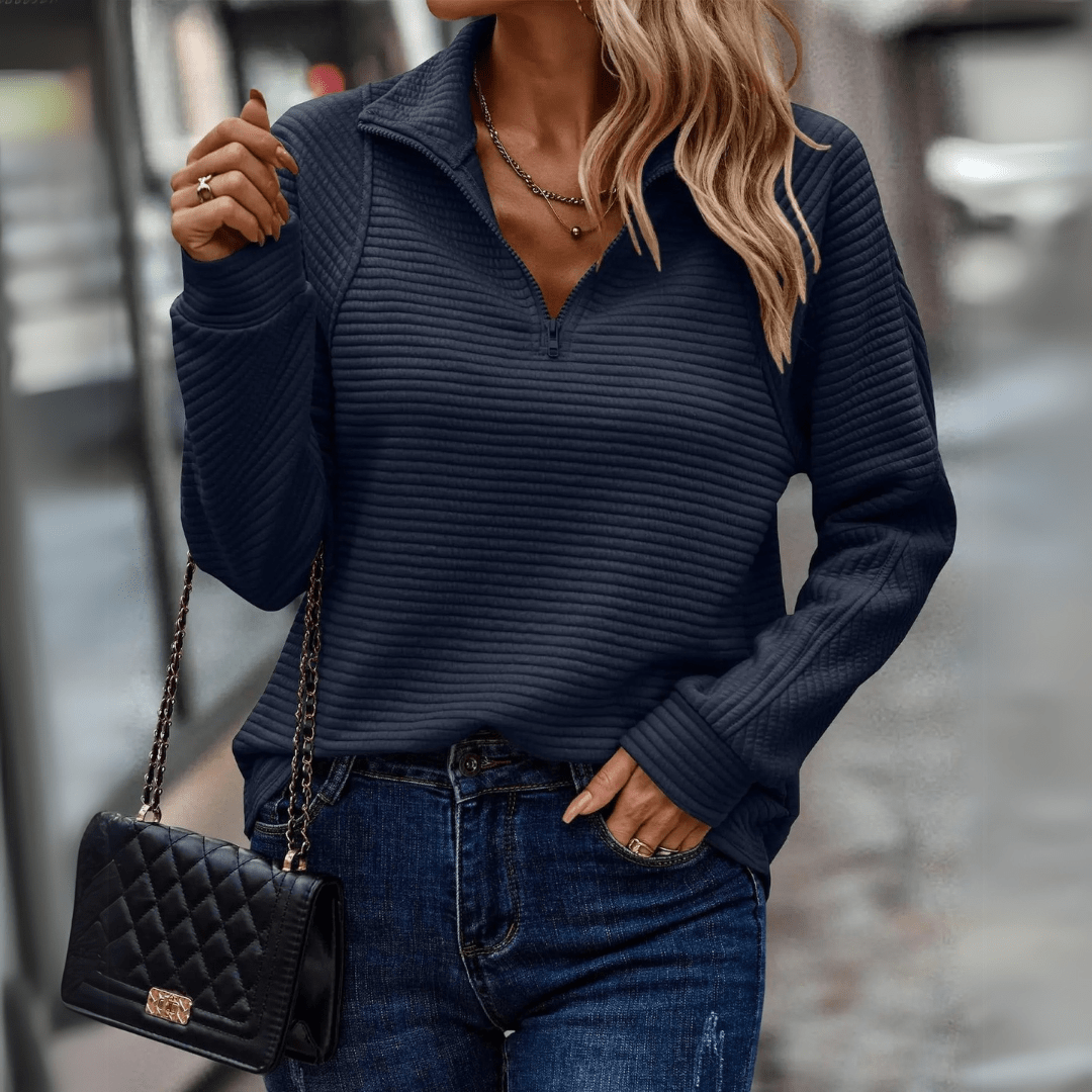 Women's Ribbed Half-Zip Pullover