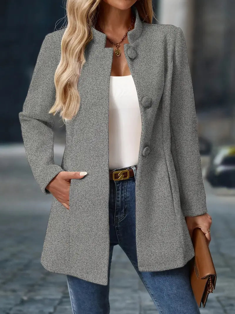 Women's Stand-Collar Button Coat