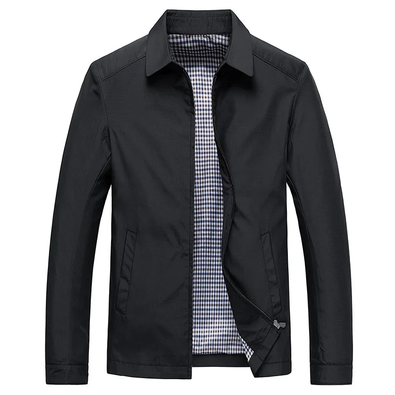 Men's Collared Zip-Front Jacket