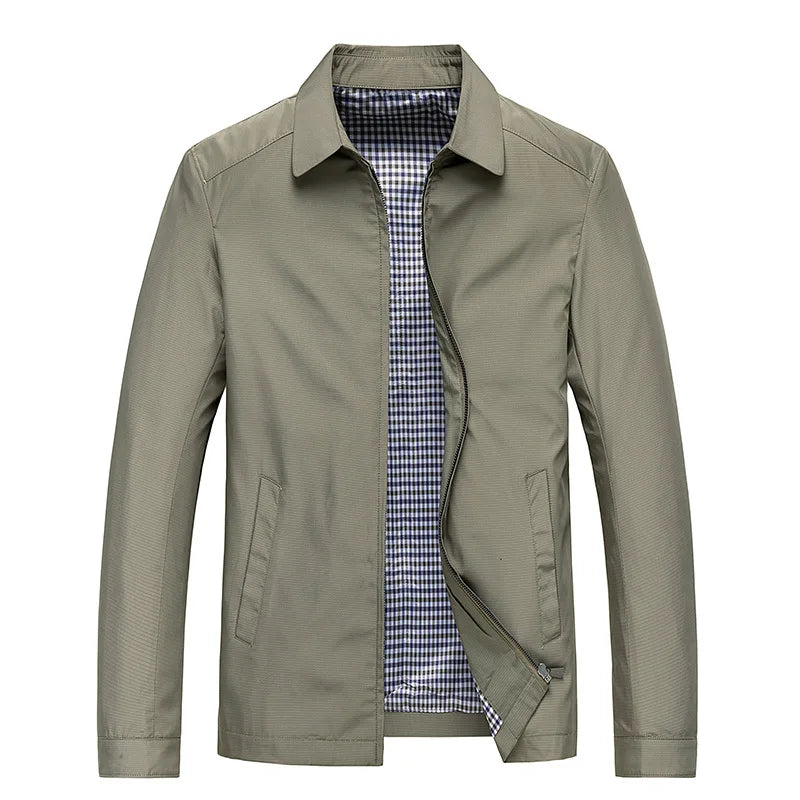 Men's Collared Zip-Front Jacket