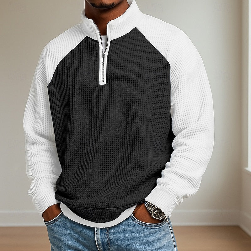 Men's Textured Quarter-Zip Pullover