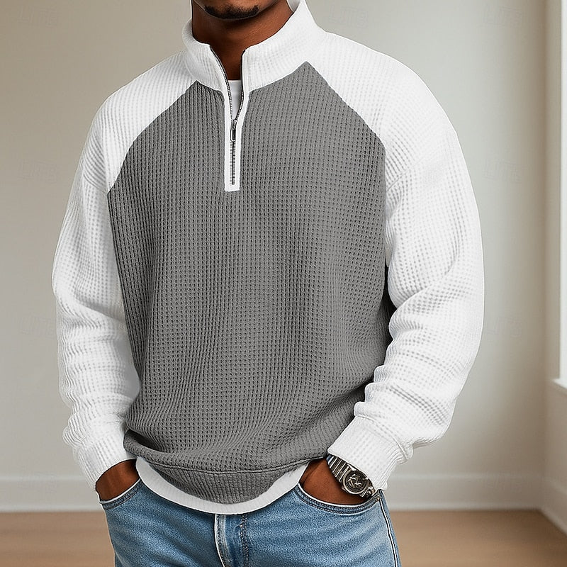 Men's Textured Quarter-Zip Pullover