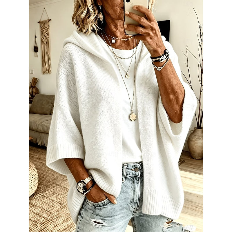 Women's Hooded Open-Front Cardigan