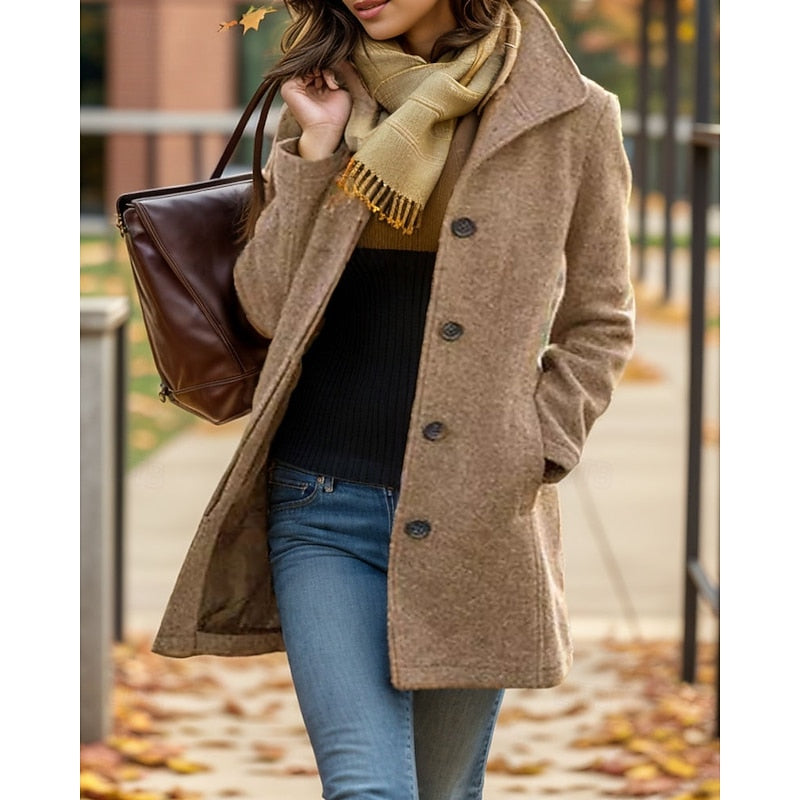 Women's Turndown Collar Coat