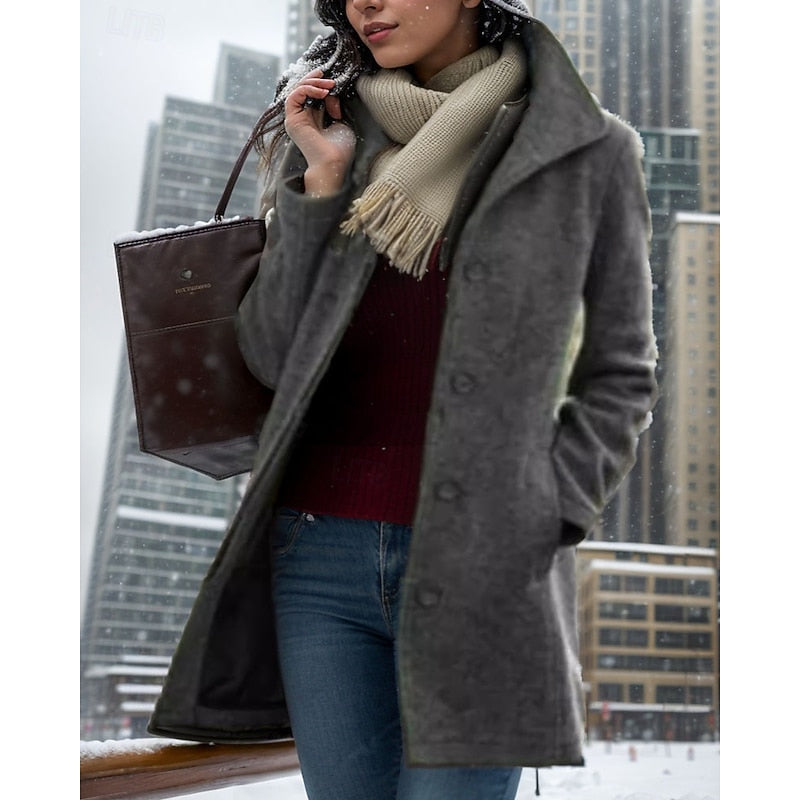 Women's Turndown Collar Coat