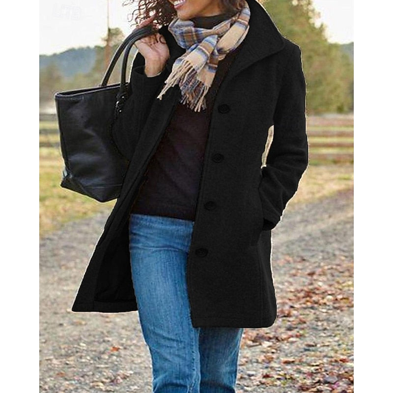 Women's Turndown Collar Coat