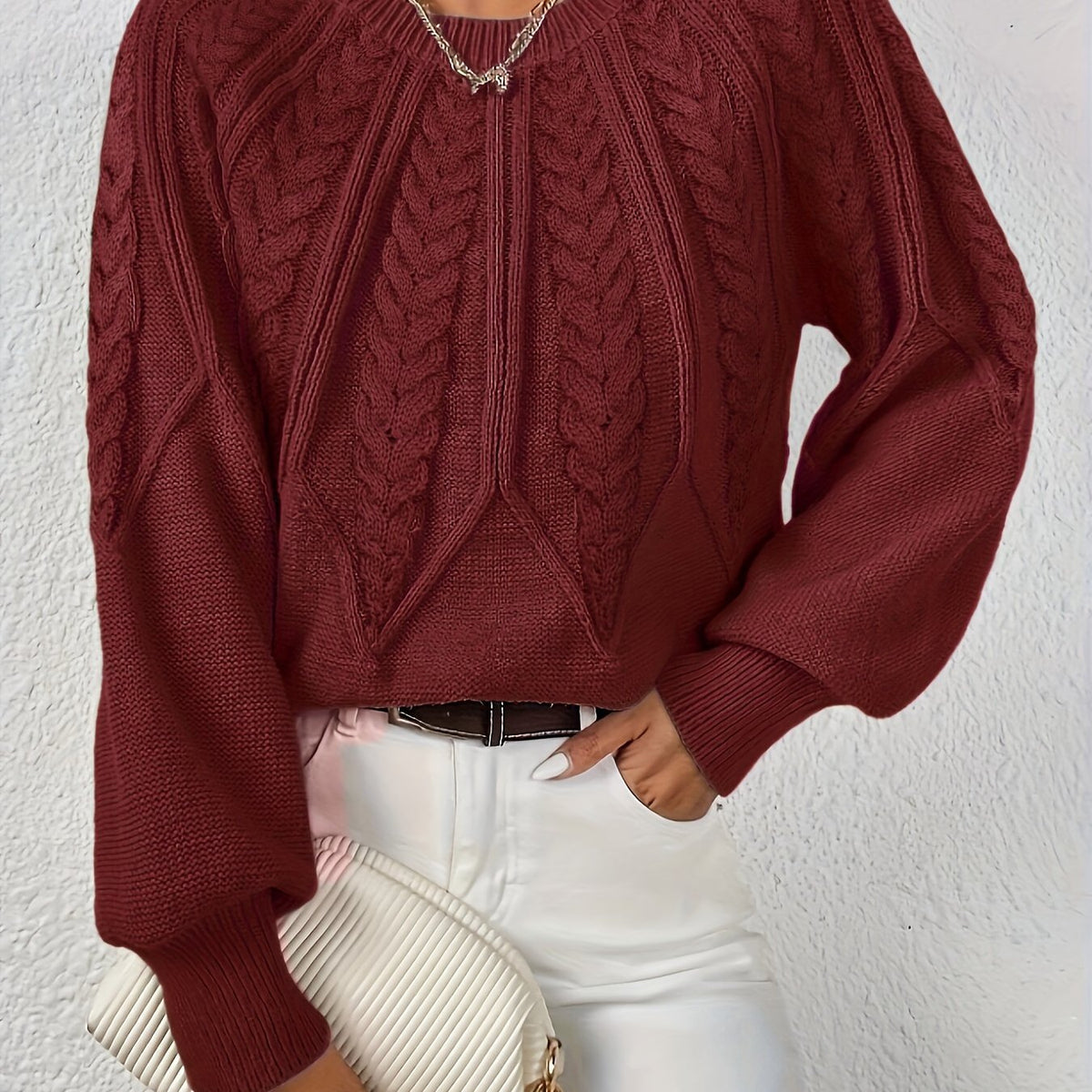 Women's Relaxed Cable-Knit Sweater