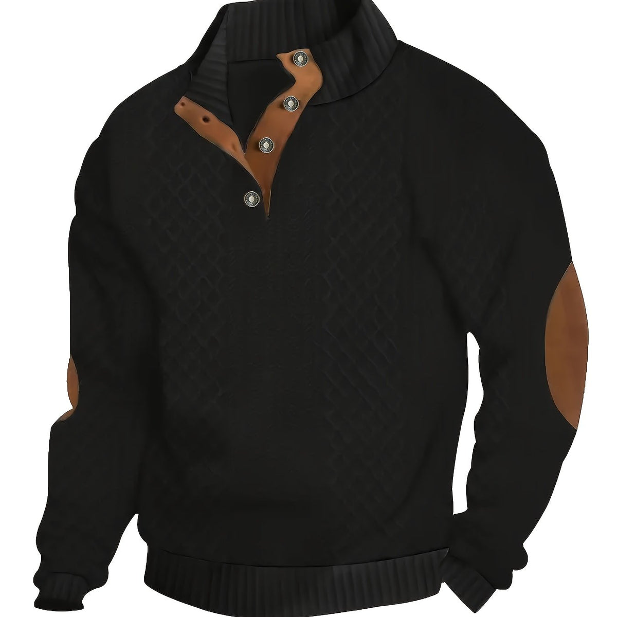 Men's Stand Collar Button Henley Sweater