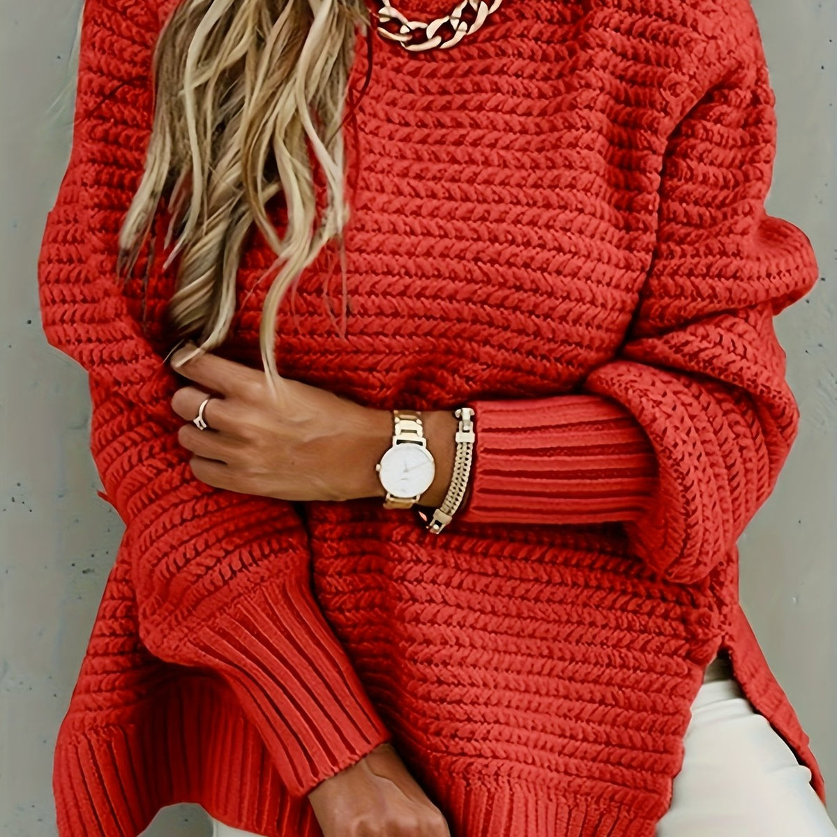 Women's Textured High-Low Sweater