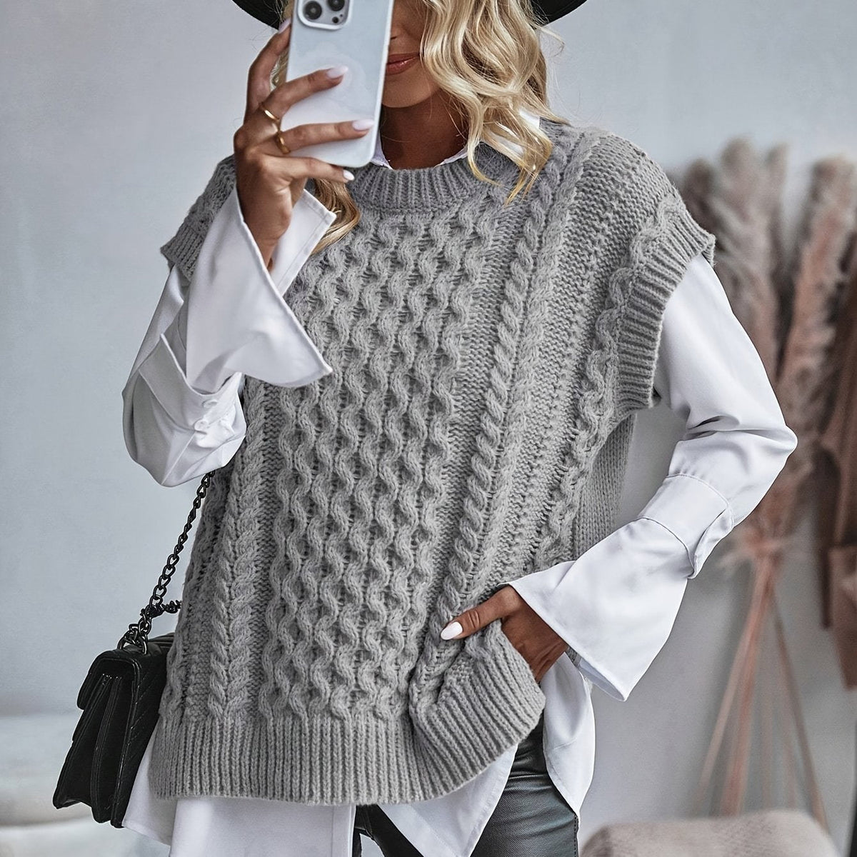 Women's Cable-Knit Sweater Vest