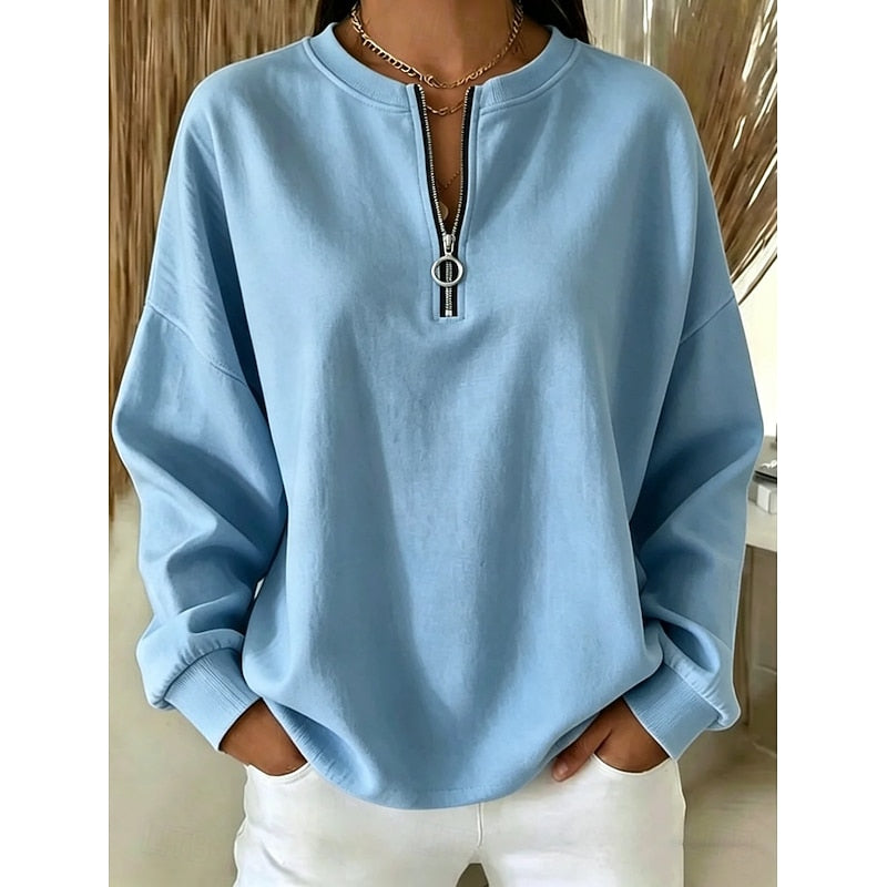 Women's Quarter-Zip High-Neck Sweatshirt