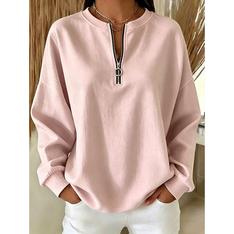 Women's Quarter-Zip High-Neck Sweatshirt