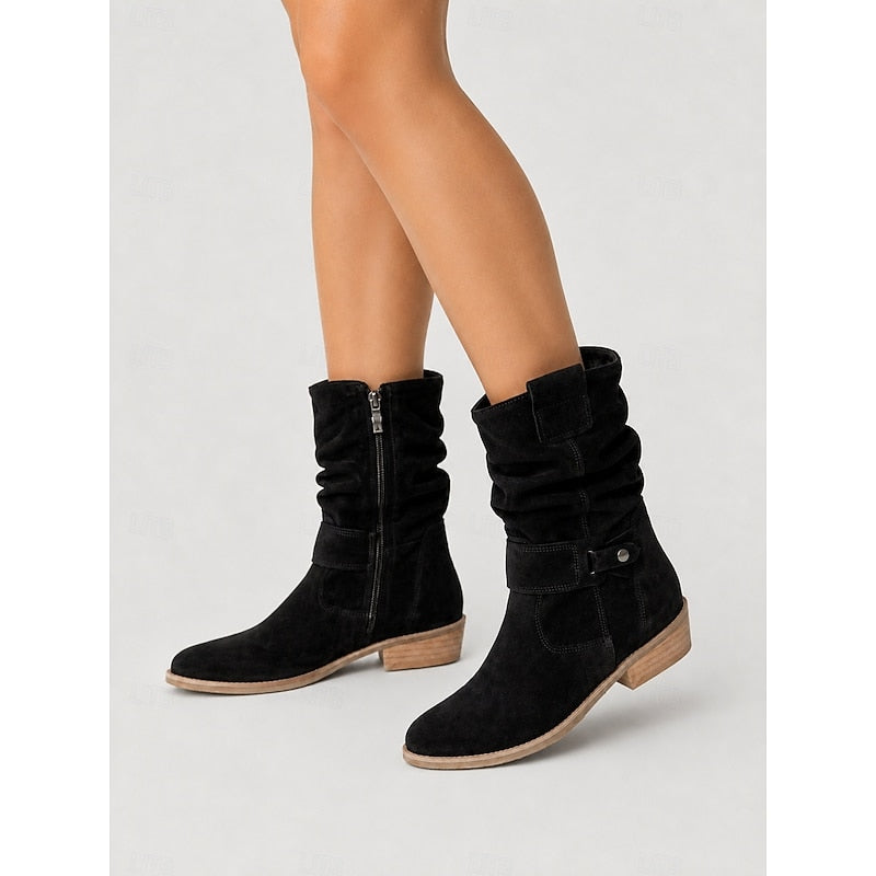Women's Slouchy Buckle Ankle Boots