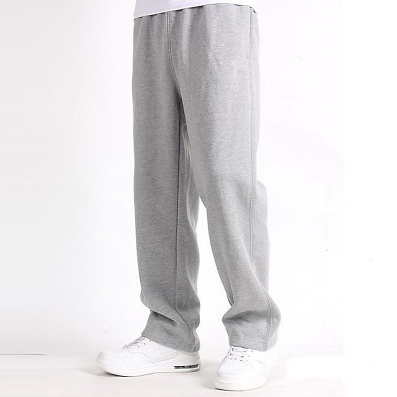 Men's Relaxed Straight-Leg Pants with Elastic Waist