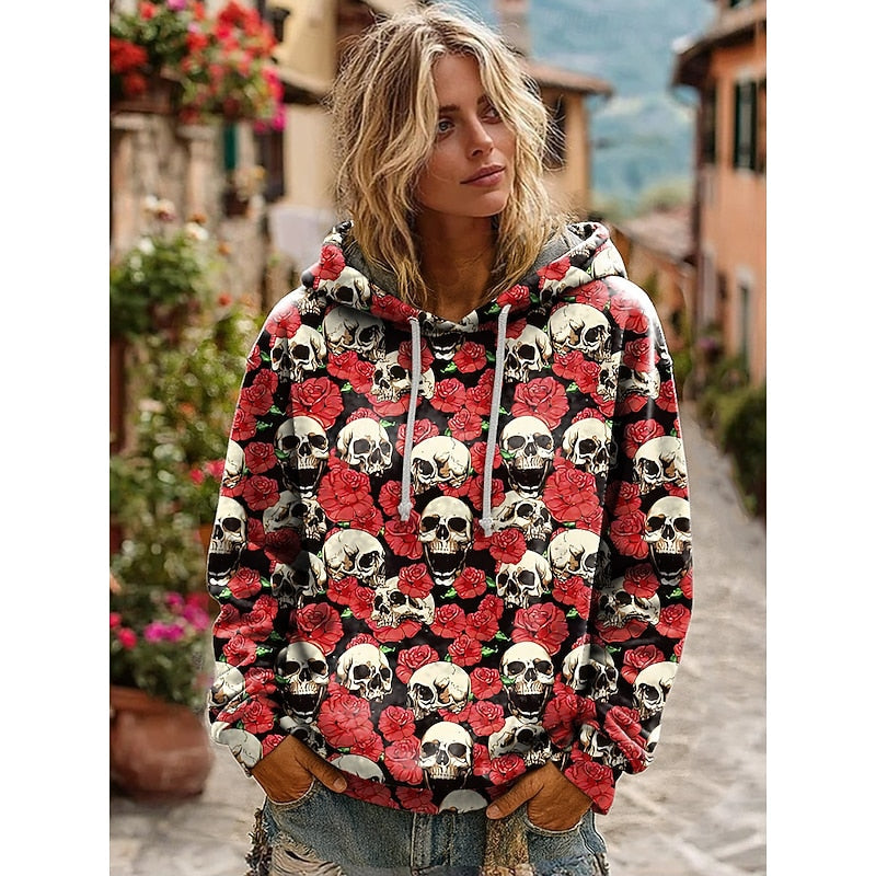 Women's Halloween-Graphic Drawstring Hoodie