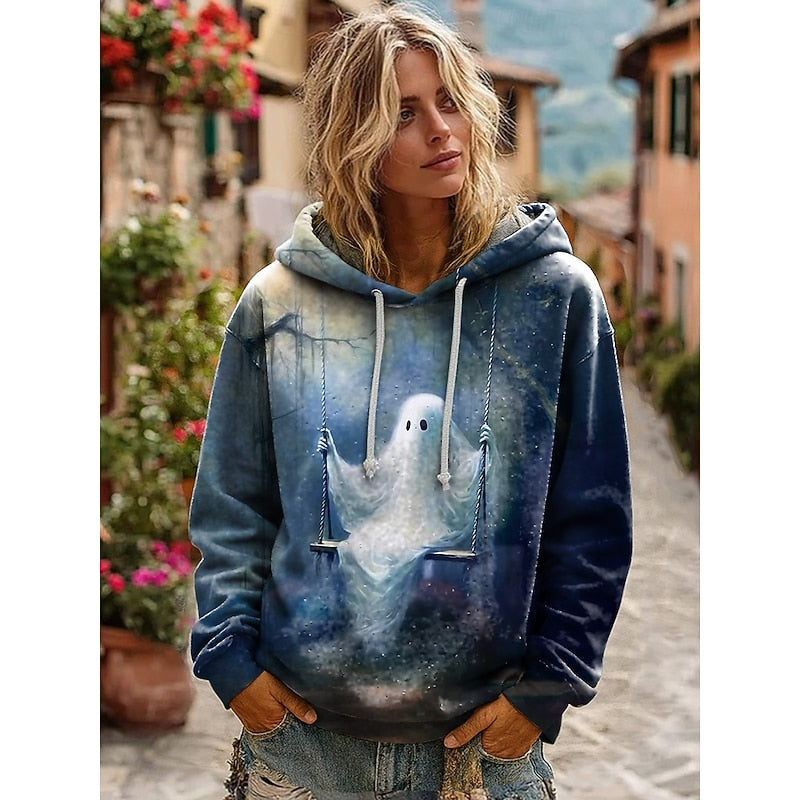Women's Halloween-Graphic Drawstring Hoodie